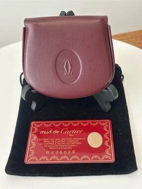 Cartier Vintage Leather Coin Pouch with COA